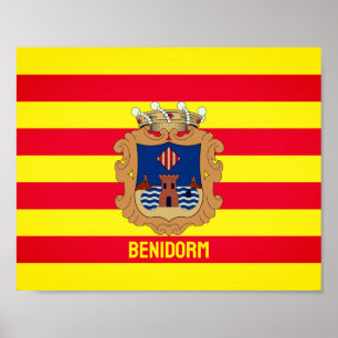 Flagge von Benidorm - Comunidad Valenciana (ESP) Poster