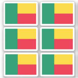 Flagge von Benin - eine Sammlung Aufkleber