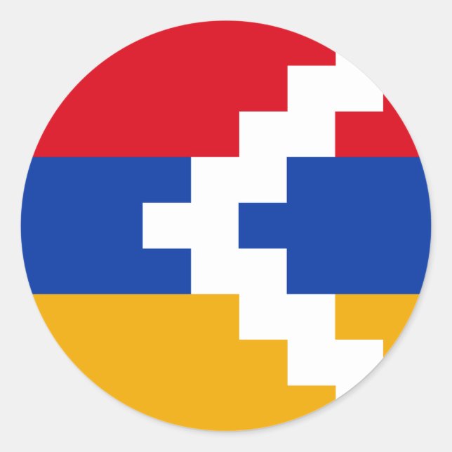 Flagge von Berg-Karabach Runder Aufkleber (Vorderseite)