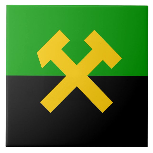 Flagge von Bergarbeitern und Bergarbeitern Fliese (Vorderseite)