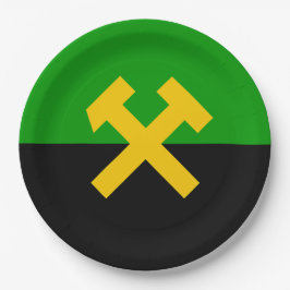 Flagge von Bergarbeitern und Bergarbeitern Pappteller