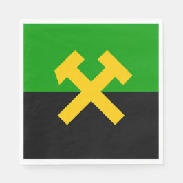 Flagge von Bergarbeitern und Bergarbeitern Serviette