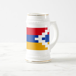 Flagge von Bergkarabach Bierglas