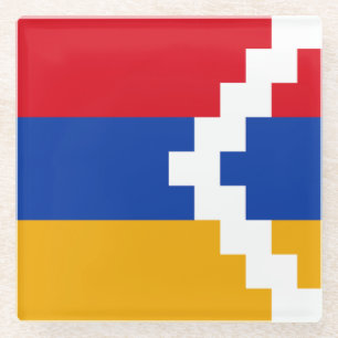 Flagge von Bergkarabach Glasuntersetzer