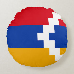 Flagge von Bergkarabach Rundes Kissen