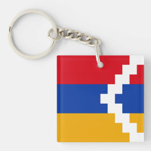 Flagge von Bergkarabach Schlüsselanhänger