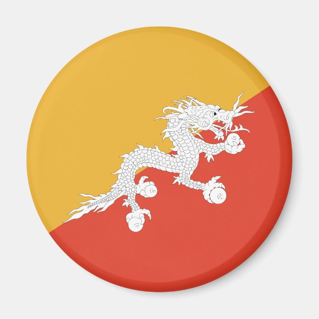 Flagge von Bhutan Magnet (Vorne)