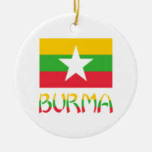 Flagge von Birma/Myanmar Keramik Ornament