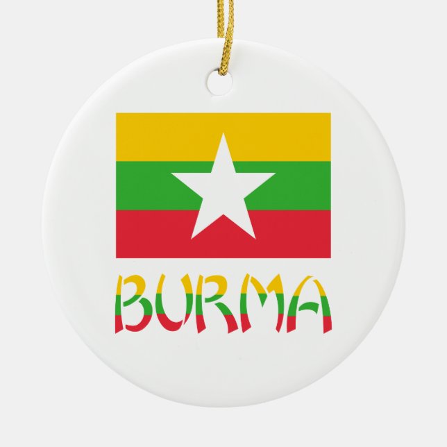 Flagge von Birma/Myanmar Keramik Ornament (Vorne)