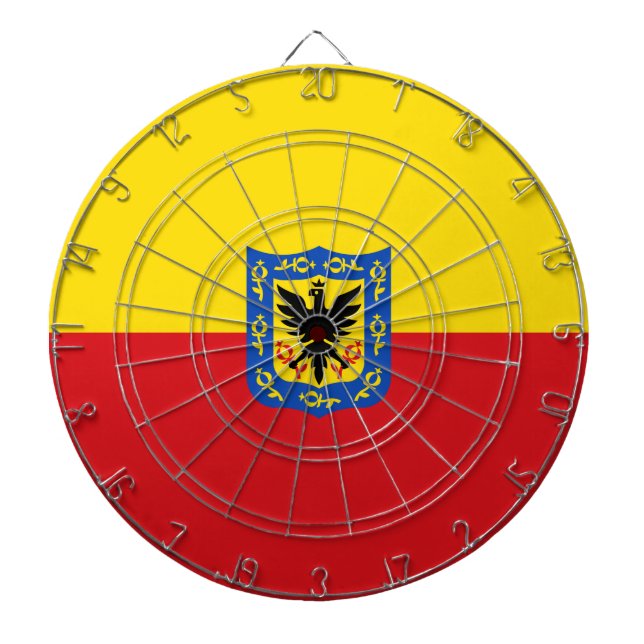 Flagge von Bogotá (kolumbianische Hauptstadt Stadt Dartscheibe (vorne)