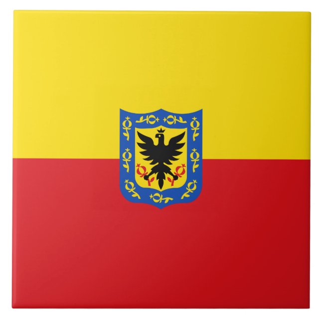 Flagge von Bogotá (kolumbianische Hauptstadt Stadt Fliese (Vorderseite)