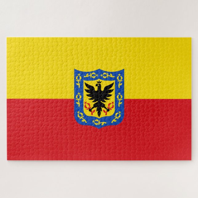 Flagge von Bogotá (kolumbianische Hauptstadt Stadt Puzzle (Horizontal)