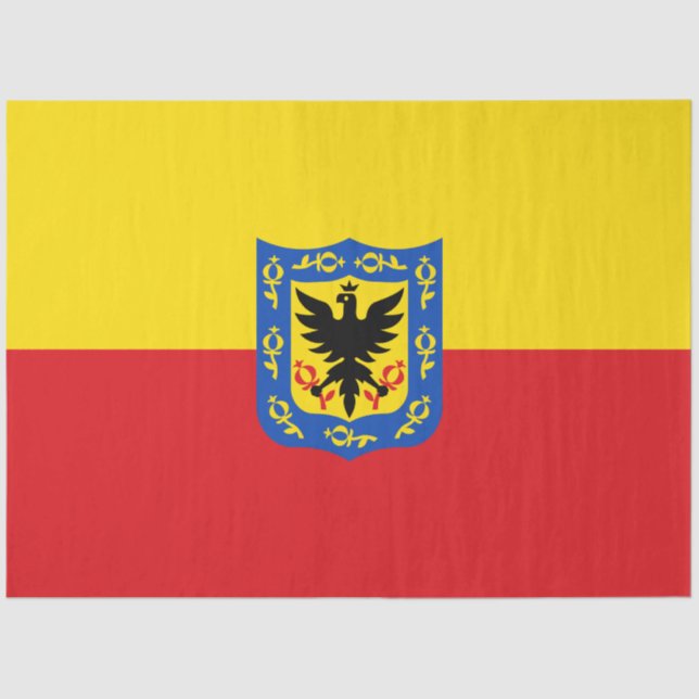 Flagge von Bogotá (kolumbianische Hauptstadt Stadt Seidenpapier (Vorderseite)