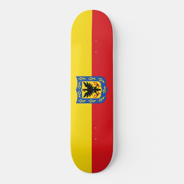 Flagge von Bogotá (kolumbianische Hauptstadt Stadt Skateboard (Vorderseite)