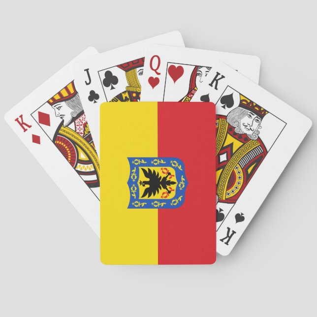 Flagge von Bogotá (kolumbianische Hauptstadt Stadt Spielkarten (Rückseite)