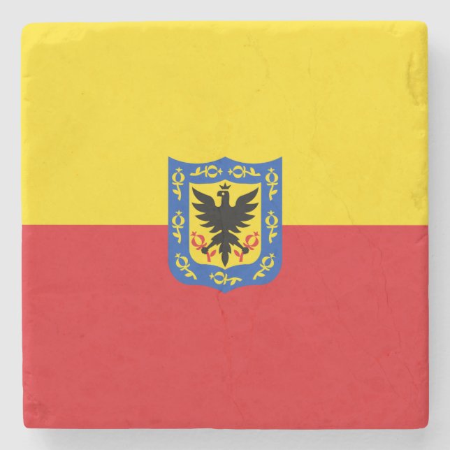 Flagge von Bogotá (kolumbianische Hauptstadt Stadt Steinuntersetzer (Vorderseite)