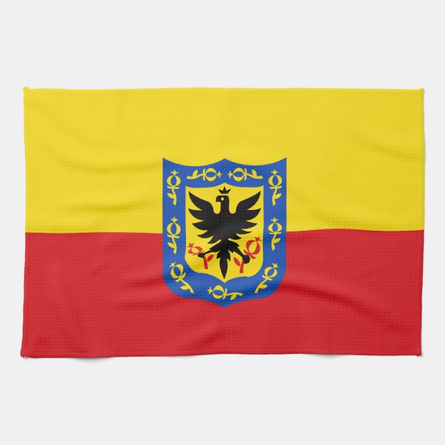 Flagge von Bogota, Kolumbien Geschirrtuch (Horizontal)