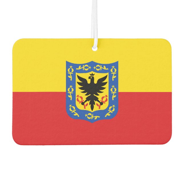 Flagge von Bogota, Kolumbien - Links Autolufterfrischer (Vorderseite)