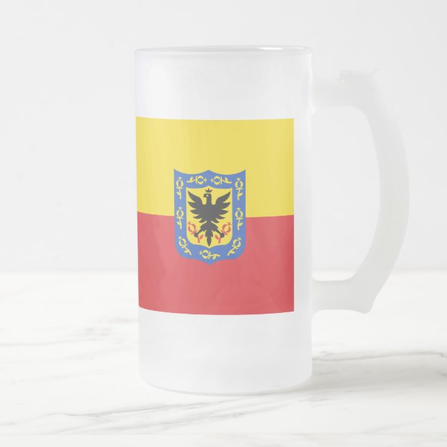Flagge von Bogota, Kolumbien Mattglas Bierglas (Rechts)