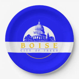 Flagge von Boise (Idaho City) Pappteller