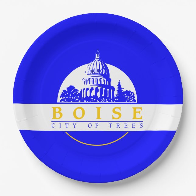 Flagge von Boise (Idaho City) Pappteller (Vorderseite)