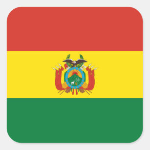 Flagge von Bolivien-Aufkleber Quadratischer Aufkleber