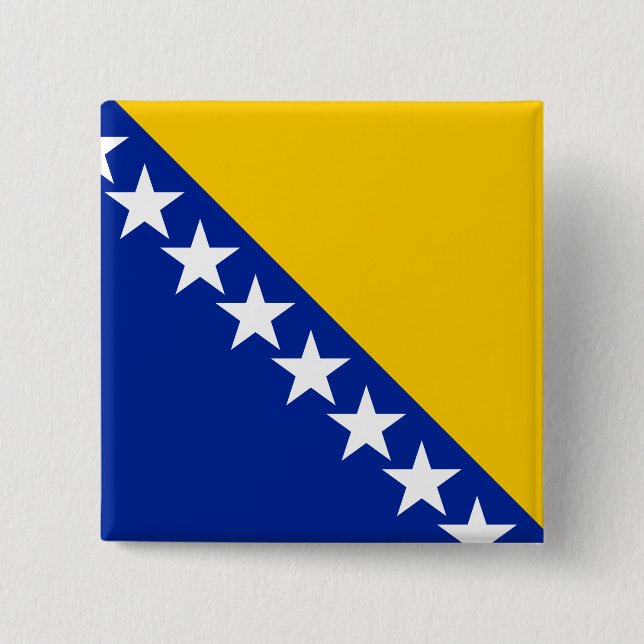 Flagge von Bosnien und Herzegowina Button (Vorderseite)