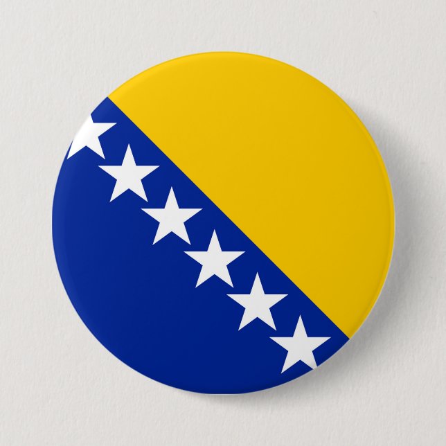 Flagge von Bosnien und Herzegowina Button (Vorderseite)