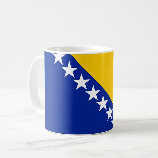 Flagge von Bosnien und Herzegowina Kaffeetasse (Vorderseite Links)