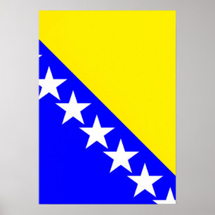 Flagge von Bosnien und Herzegowina Poster