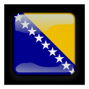 Flagge von Bosnien und Herzegowina Poster