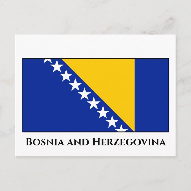 Flagge von Bosnien und Herzegowina Postkarte (Vorderseite)