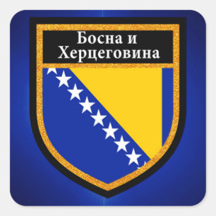 Flagge von Bosnien und Herzegowina Quadratischer Aufkleber