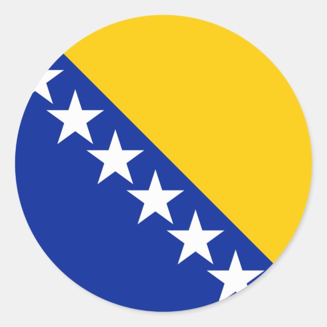 Flagge von Bosnien und Herzegowina Runder Aufkleber (Vorderseite)