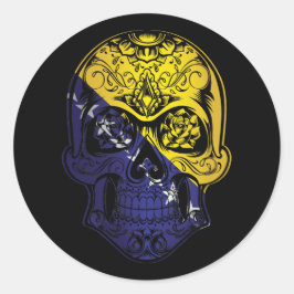 Flagge von Bosnien und Herzegowina - Schädel und R Runder Aufkleber