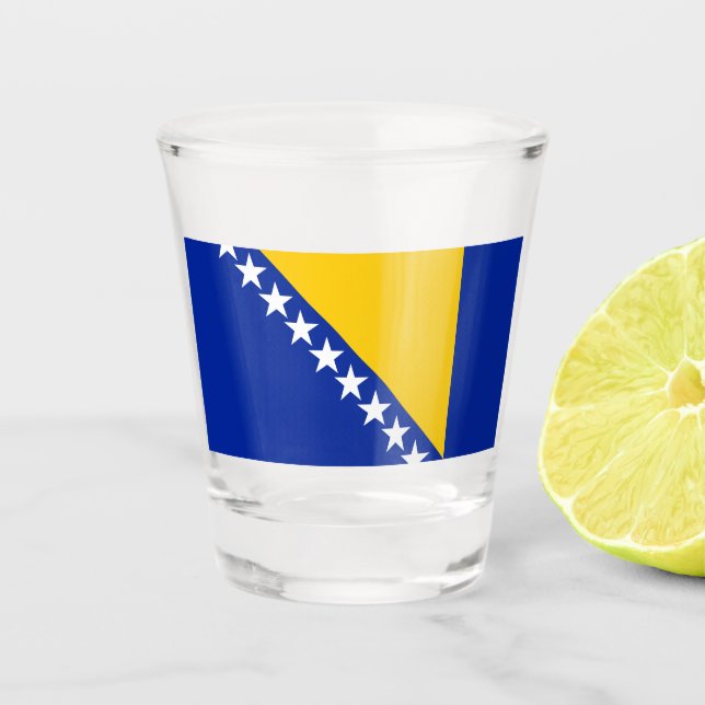 Flagge von Bosnien und Herzegowina Schnapsglas (Vorderseite)