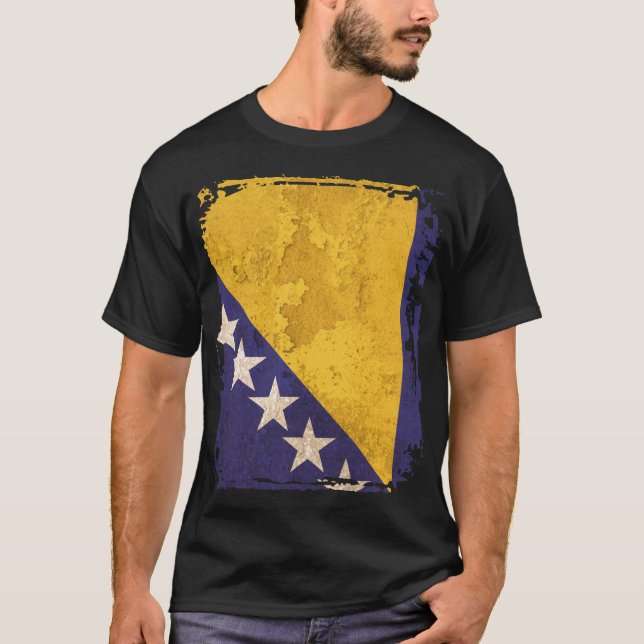 Flagge von Bosnien und Herzegowina T-Shirt (Vorderseite)