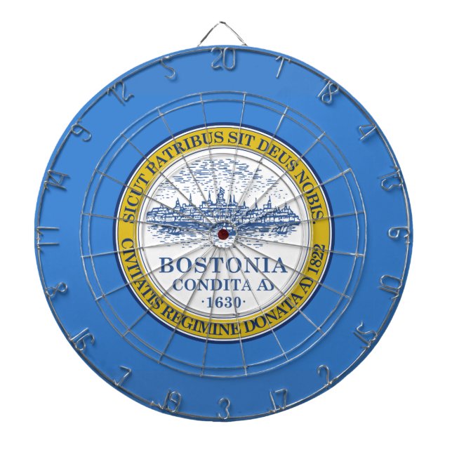 Flagge von Boston, Dartboard von Massachusetts mit Dartscheibe (vorne)