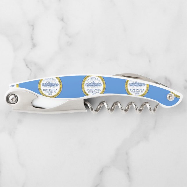 Flagge von Boston, Korkenzieher von Massachusetts (Vorderseite)