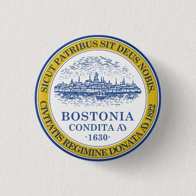 Flagge von Boston, Massachusetts Button (Vorderseite)
