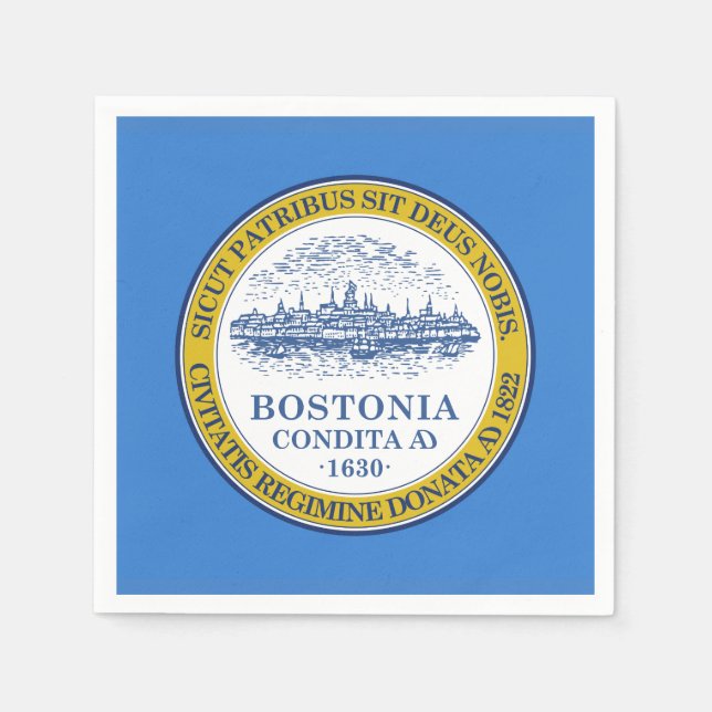 Flagge von Boston, Massachusetts Paper Napkins Serviette (Vorderseite)