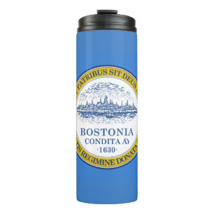 Flagge von Boston, Massachusetts Thermal Tumbler Thermosbecher