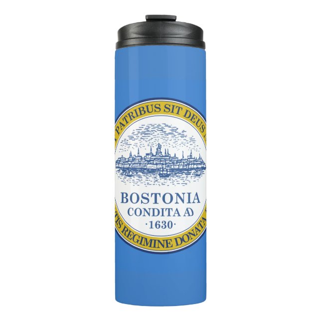 Flagge von Boston, Massachusetts Thermal Tumbler Thermosbecher (Vorderseite)