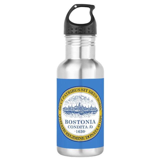 Flagge von Boston, Massachusetts Wasserflasche (Vorderseite)