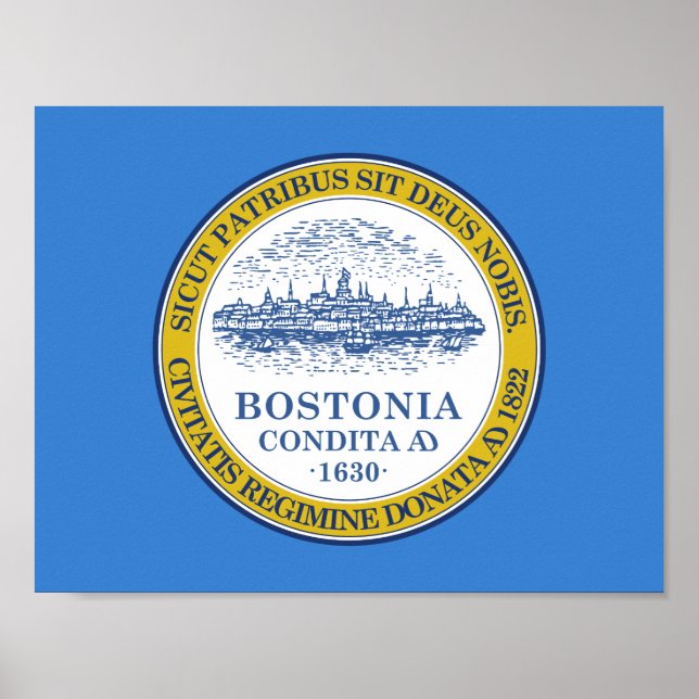 Flagge von Boston, Poster von Massachusetts (Vorne)