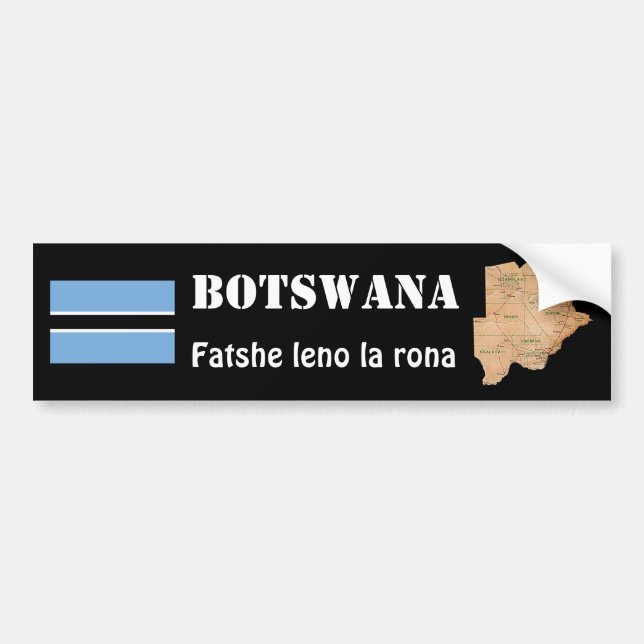 Flagge von Botswana + Autoaufkleber Karte (Vorne)