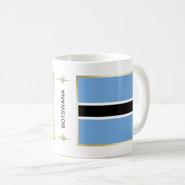 Flagge von Botswana + Karte Tasse (VorderseiteRechts)