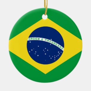Flagge von Brasilien - Bandeira tun Brasilien Keramik Ornament