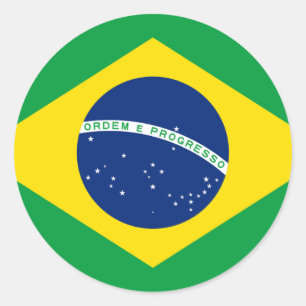Flagge von Brasilien - Bandeira tun Brasilien Runder Aufkleber