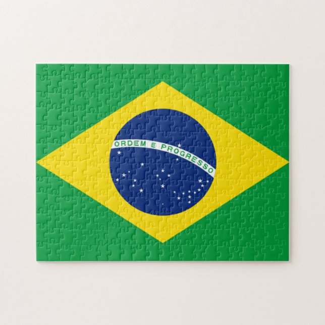 Flagge von Brasilien, brasilianisch Puzzle (Horizontal)